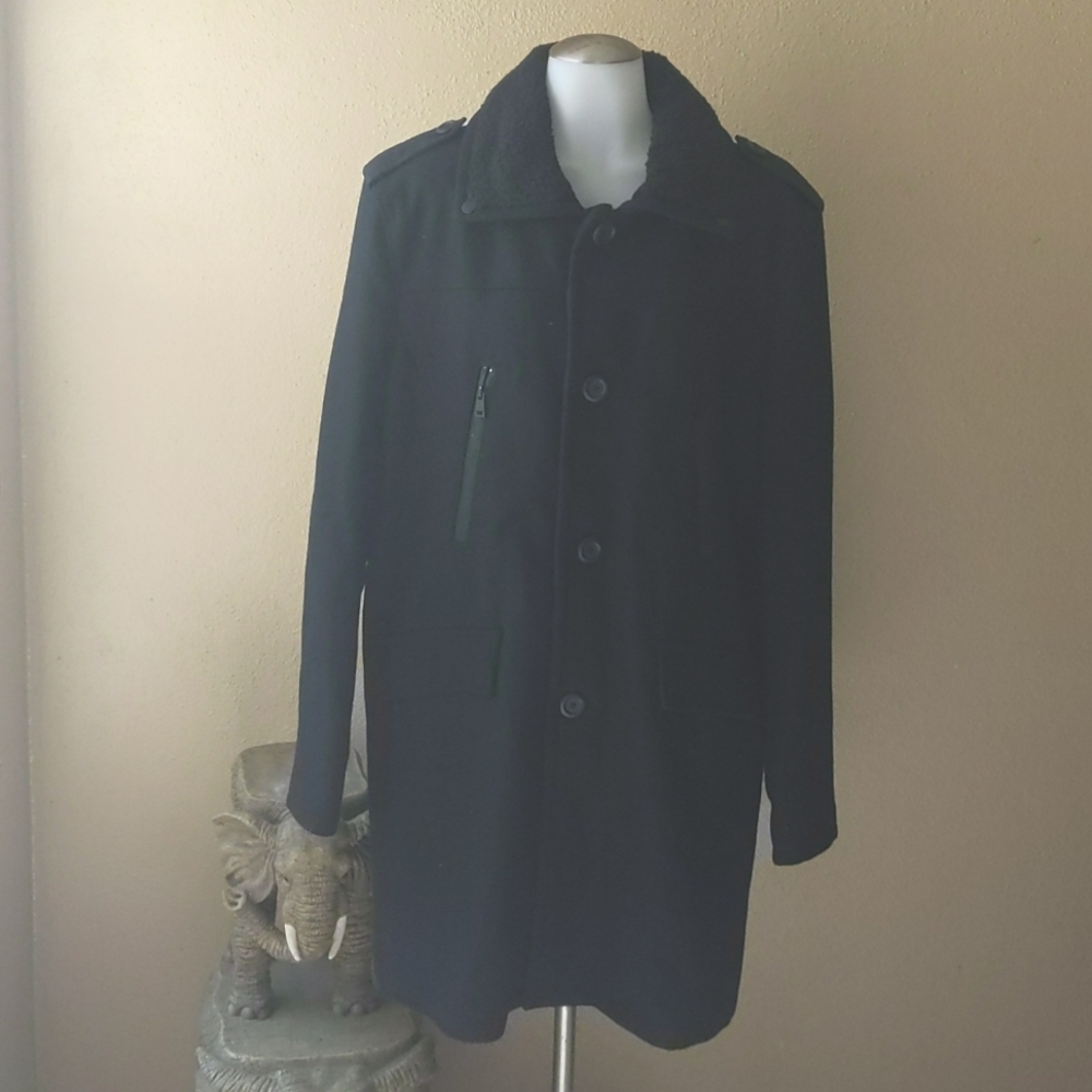 Revit black wool peacoat